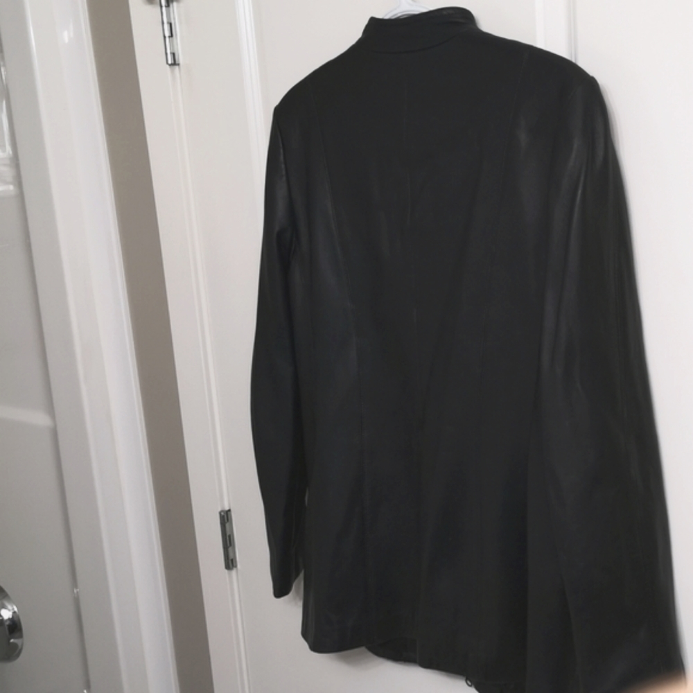 Danier Italian Leather Zip Up Tunic Length Fall Jacket Size S Buttery Soft - Picture 10 of 15